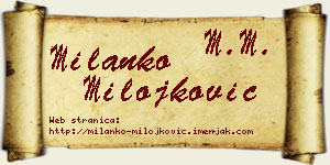Milanko Milojković vizit kartica